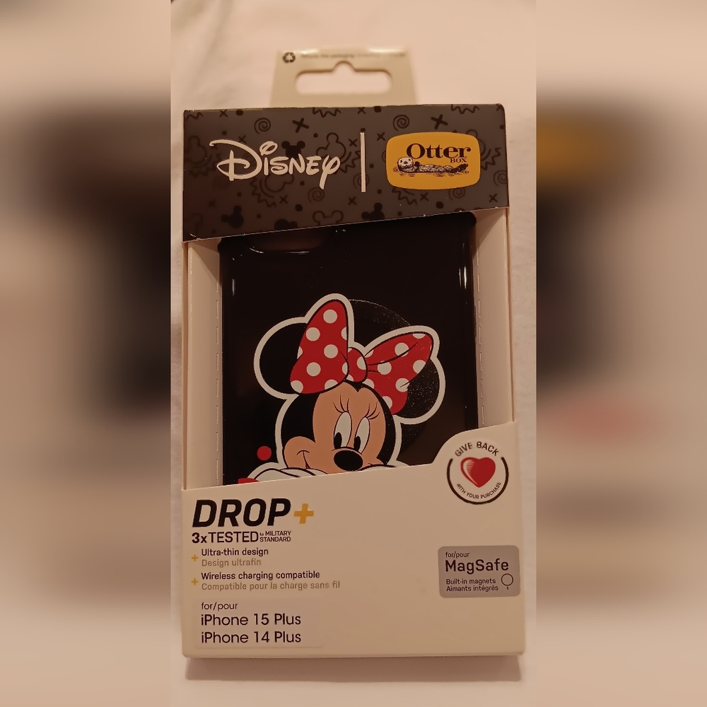 Disney OtterBox Minnie Mouse iPhone 15/14 Plus Case – DROP+ Protection, MagSafe